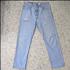 Levi's Ripped Cotton Straight Leg Jeans W34 L3O